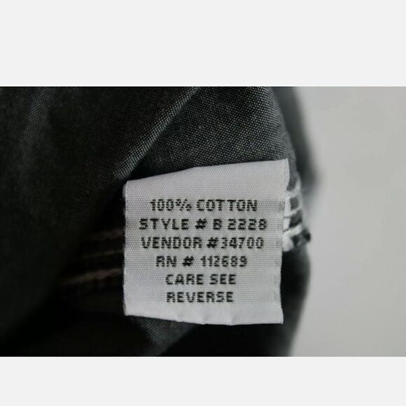 Buckle BKE Gray Button Front Long Sleeve Mens Athletic Fit XL. - Picture 7 of 7